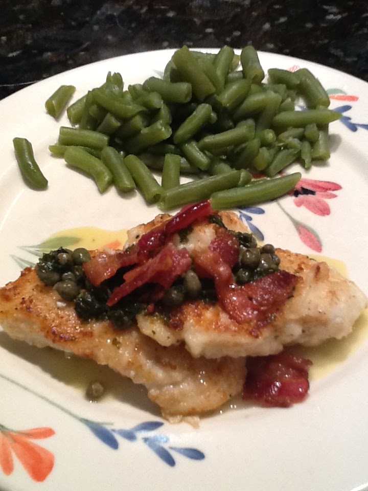 Sue's Kitchen Digest Halibut Cheeks in Lemon Caper Butter Sauce