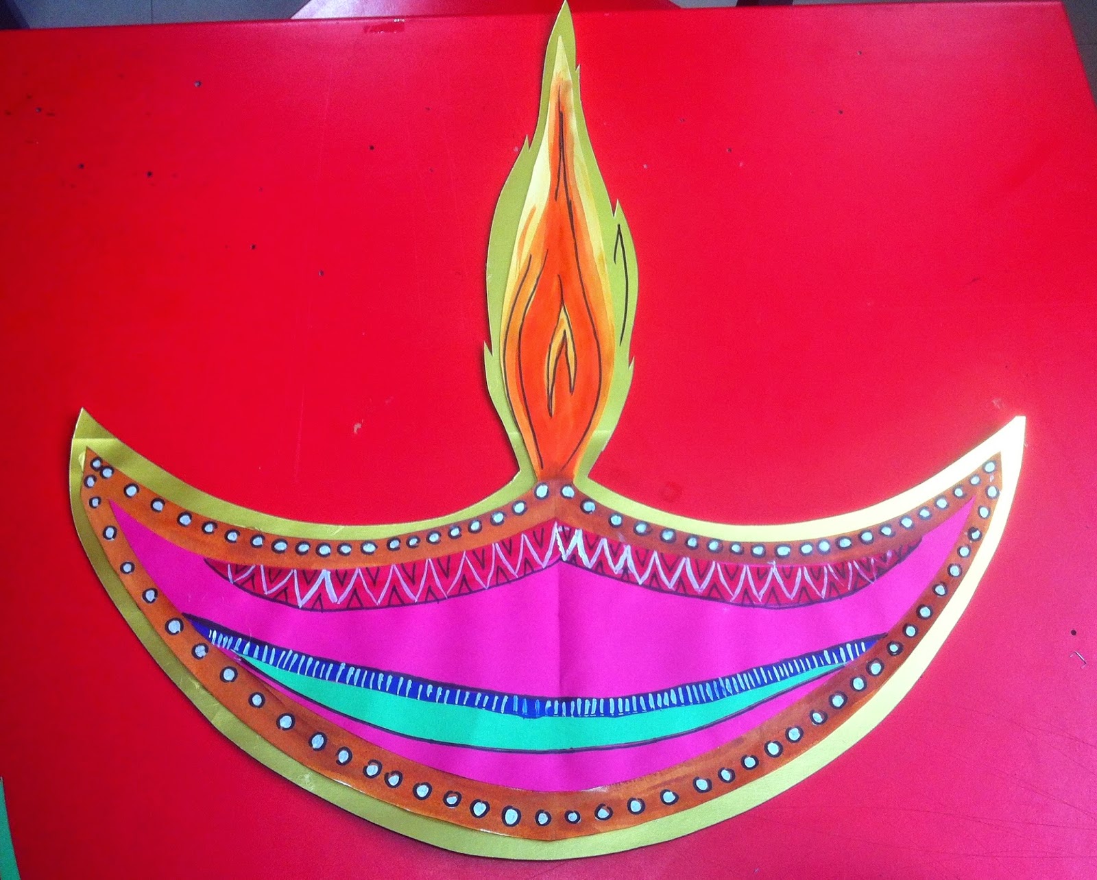 Art ,Craft ideas and bulletin boards for elementary schools Diwali diya design for cards