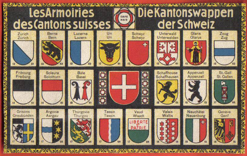Heraldie Les Blasons De Suisse Par La Carte Postale