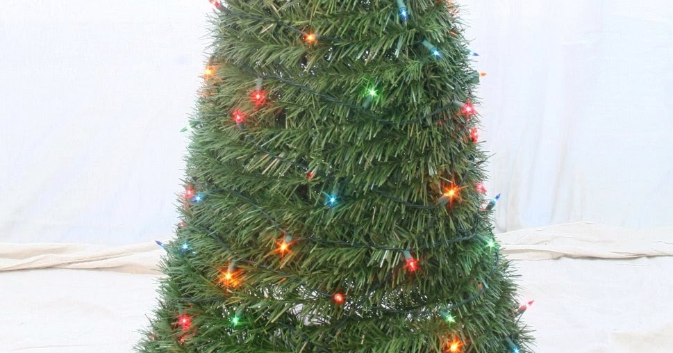 Pre Decorated Christmas Trees 4' PreLit Collapsible Christmas Tree
