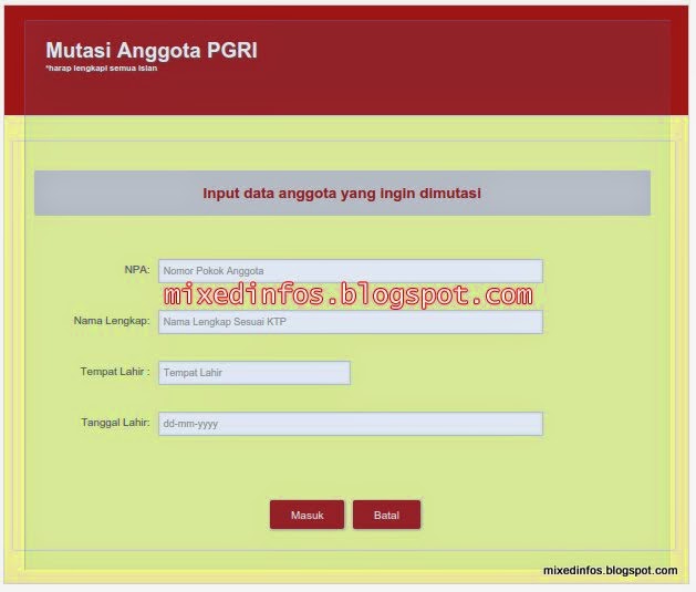 Registrasi, Update, dan Mutasi Keanggotaan PGRI Online