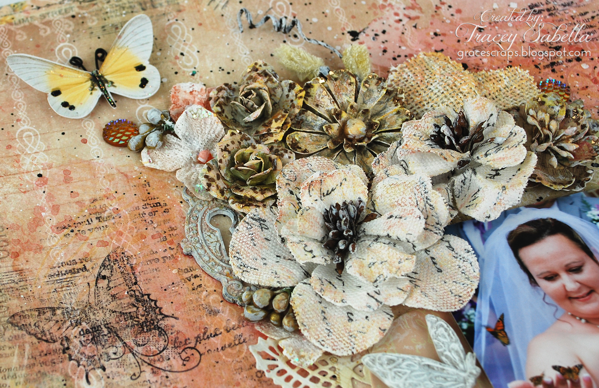 Garden of Grace Mixed Media Wedding Layout with VIDEO TUTORIAL Scraps of Elegance September Kit