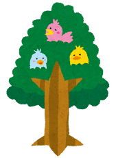 いろいろな木のイラスト「小鳥」