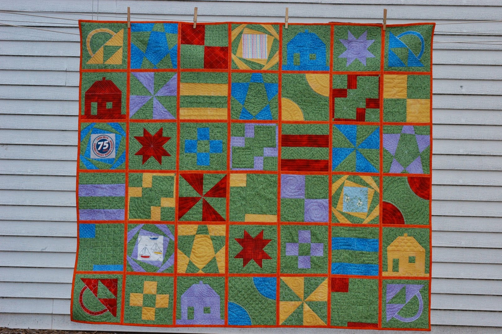 The Free Motion Quilting Project Margaret H.'s Finished Building Blocks Quilt