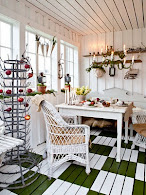 Julmys i vår glasveranda i Underbara Julhem 2011, Lev Landlig nr 7 2012, Maala dec 2012