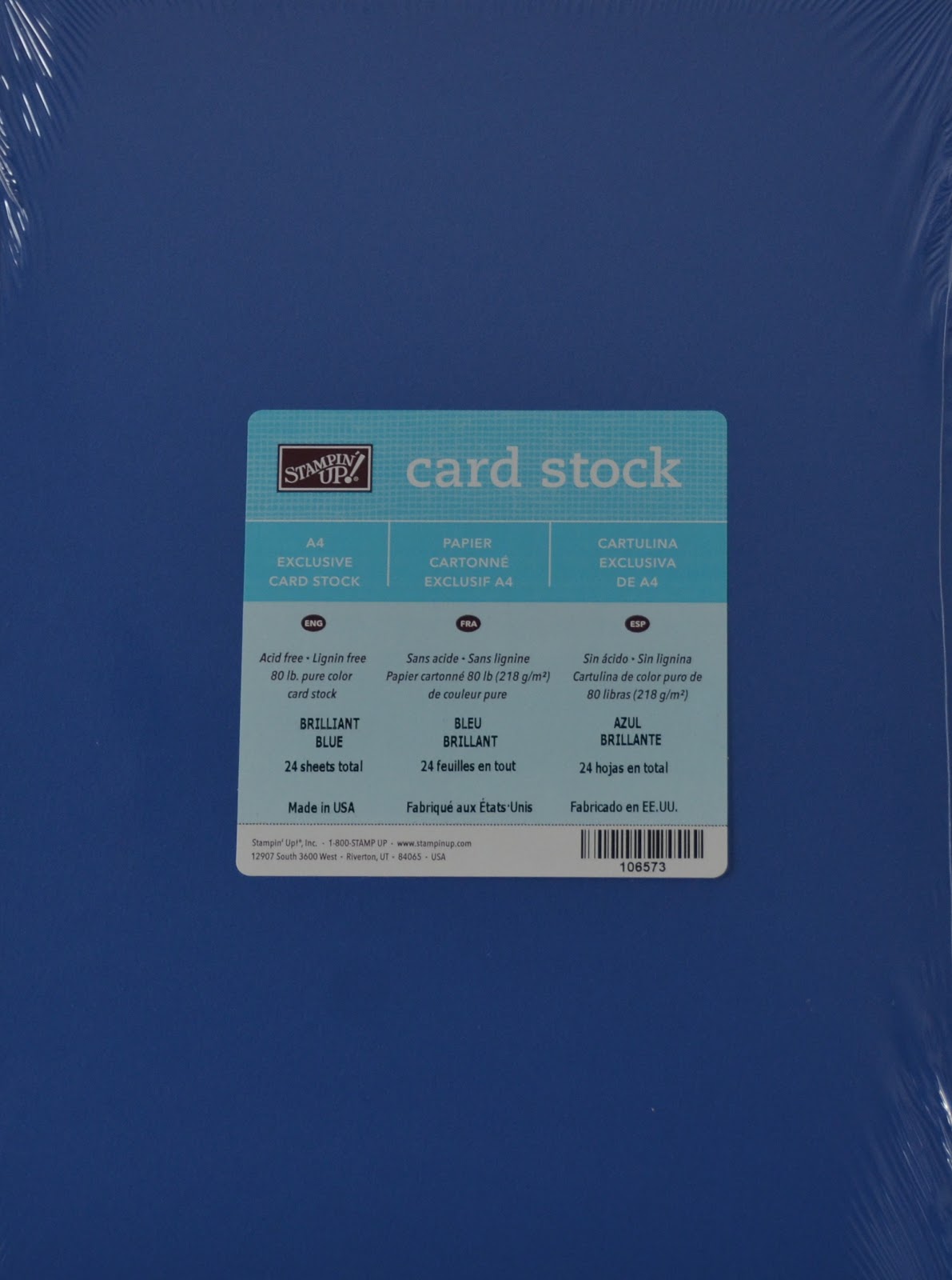 Brocade Blue Card Stock 24 Sheets New Sealed Stampin/' Up