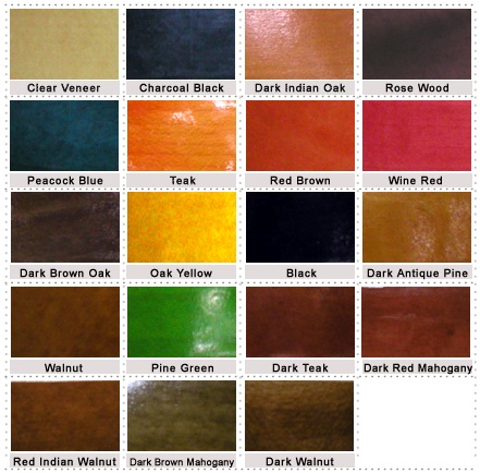 Wood Veneer Colour Chart