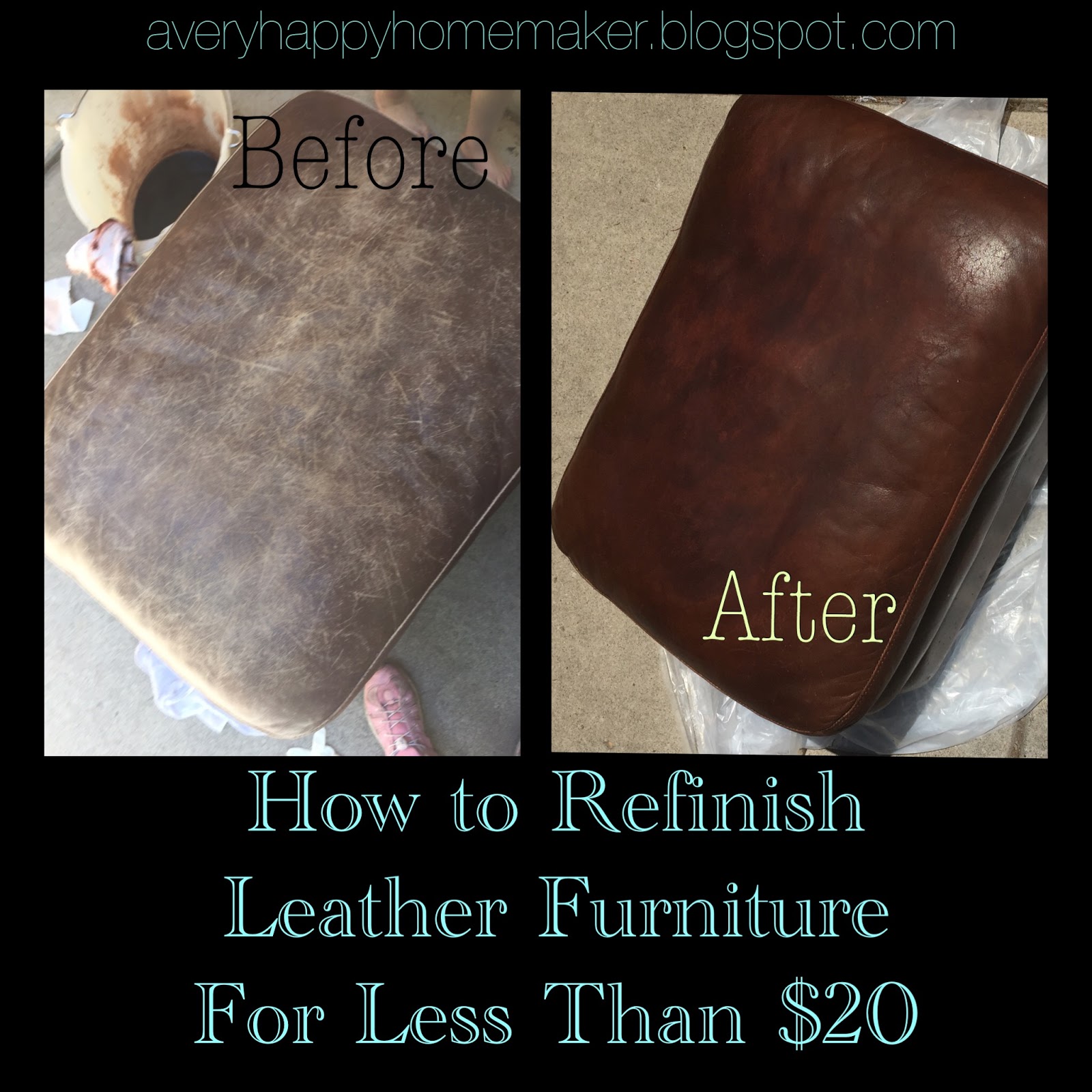 A Very Happy Homemaker Refinish Leather Furniture For Less Than 20