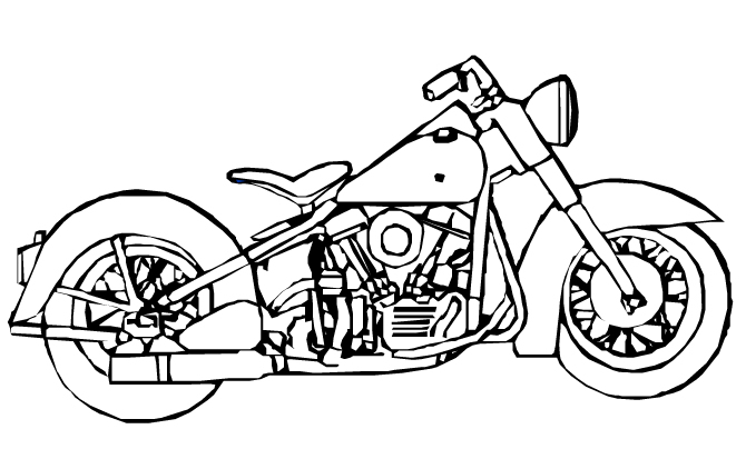 Desenho de moto para colorir. Desenhos para crianças colorir de