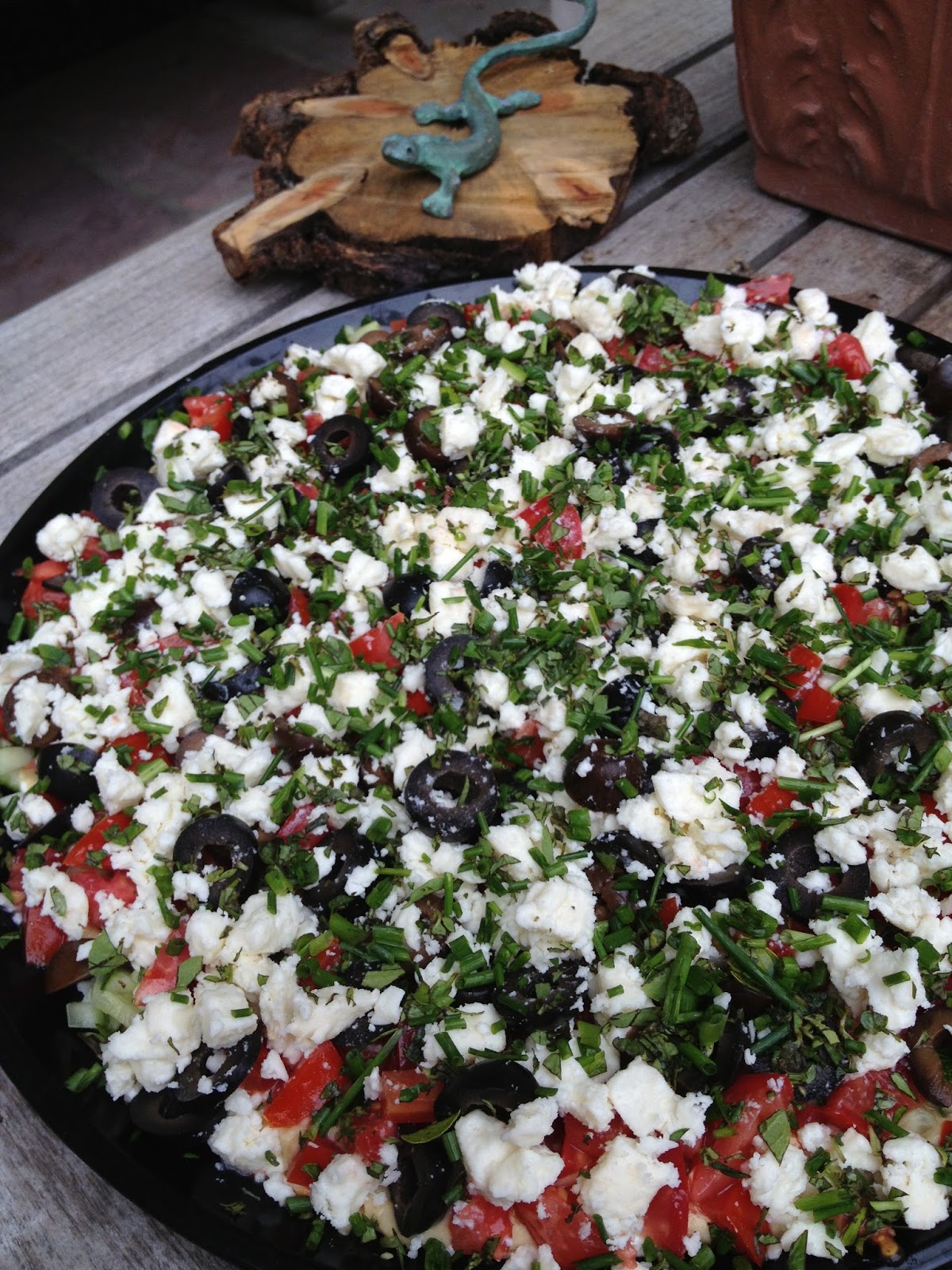 Greek Layered Dip with Pita ChipsCathy