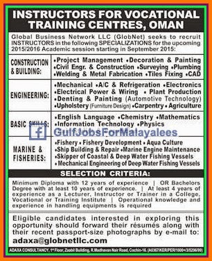 jobs gulf oman vocational centre training malayalees