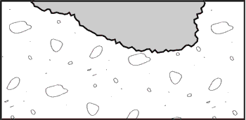 Spalls and holes Spalls and holes