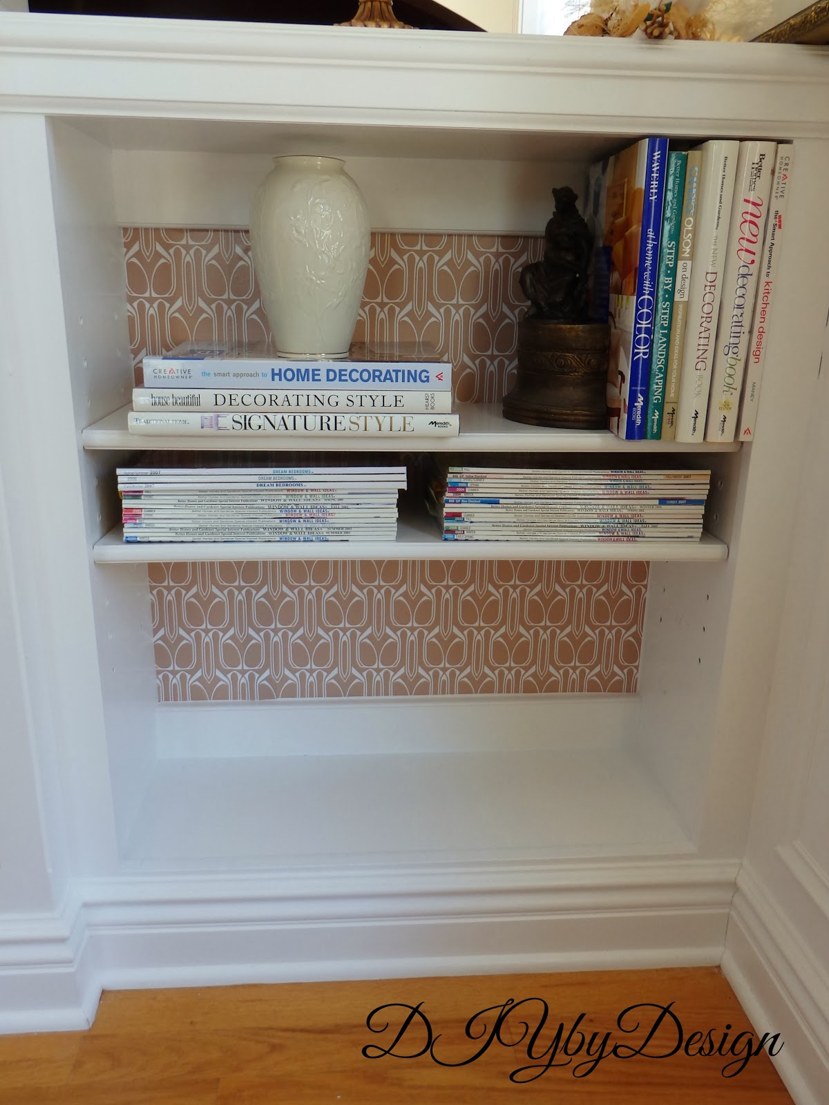 DIY by Design Easy Update Wallpapering the Back of a Bookcase