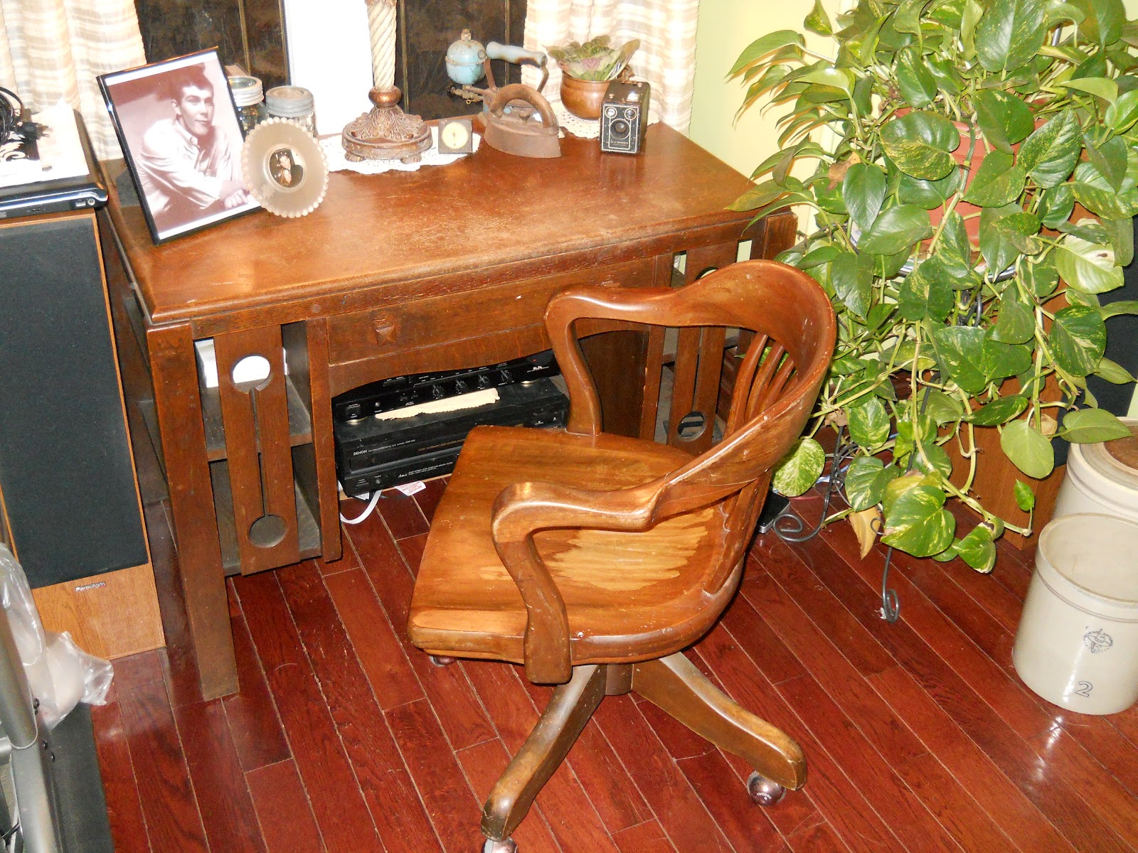Church Key Vintage H Krug Office Chair Mission Style Desk