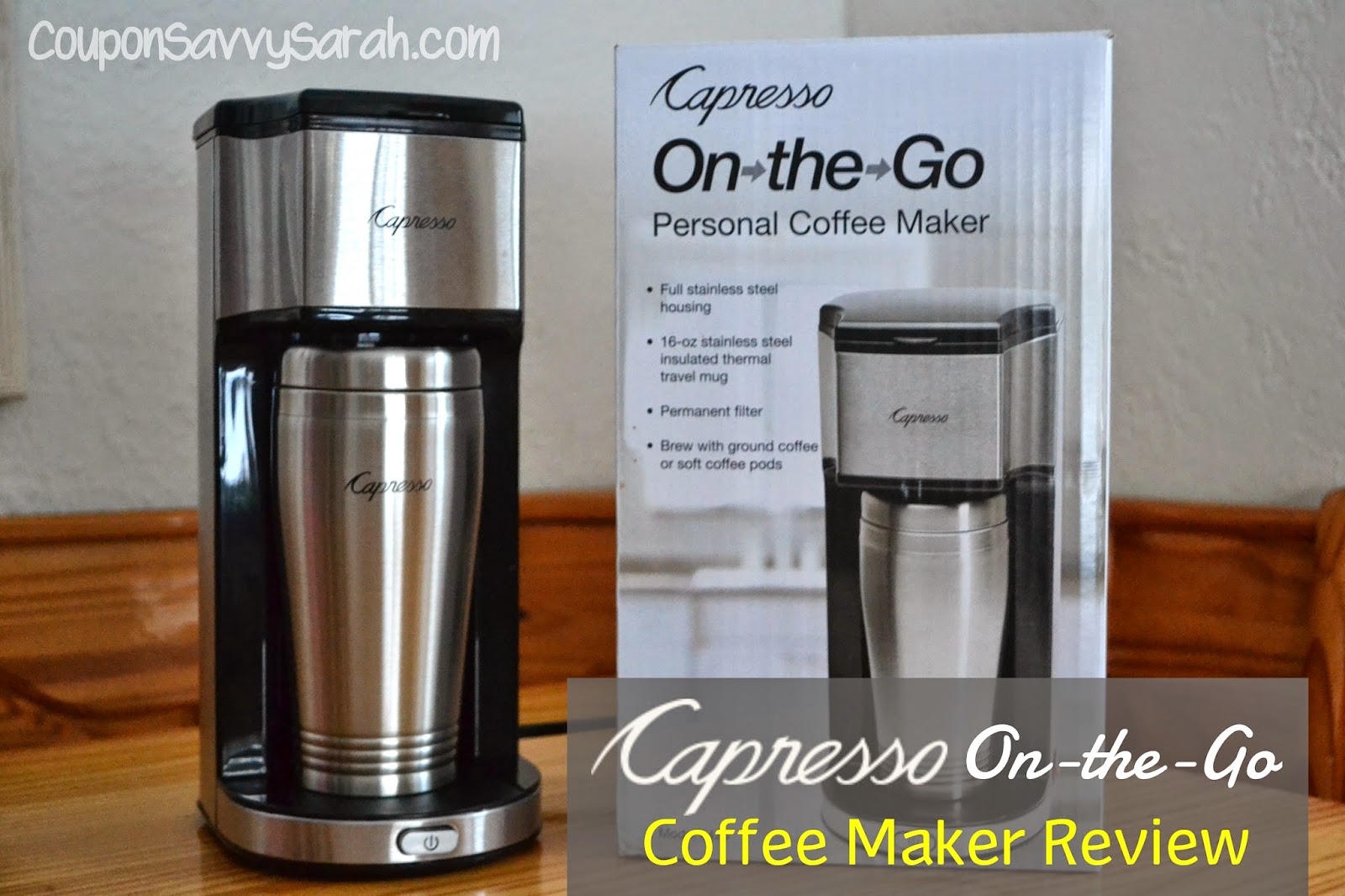 Coupon Savvy Sarah: CAPRESSO On-the-Go Personal Coffee Maker Review #HGG14