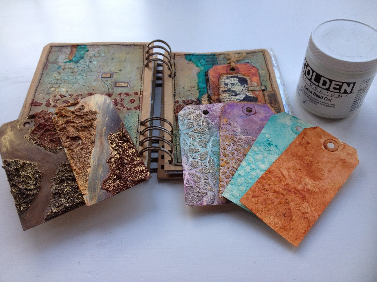 Artist Trading Post Exchange Day Golden Glass Bead Gel