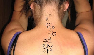 TATUAJES DE ESTRELLAS EN CUELLO Y ESPALDA