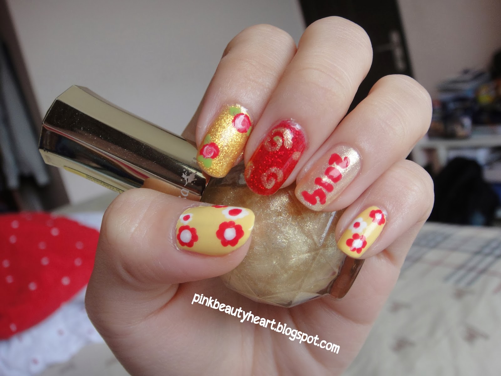 Pink Manicure Chinese New Year Nail Art Jean Milka