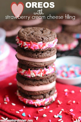 Homemade OREOS with Strawberry Cream Cheese Filling