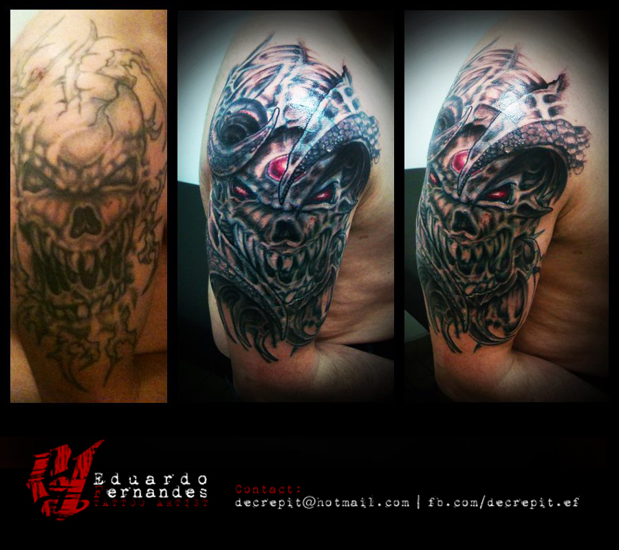 skull bio organic cover up tattoo tattoos eduardo fernandes skull bio organic cover up tattoo tattoos eduardo fernandes