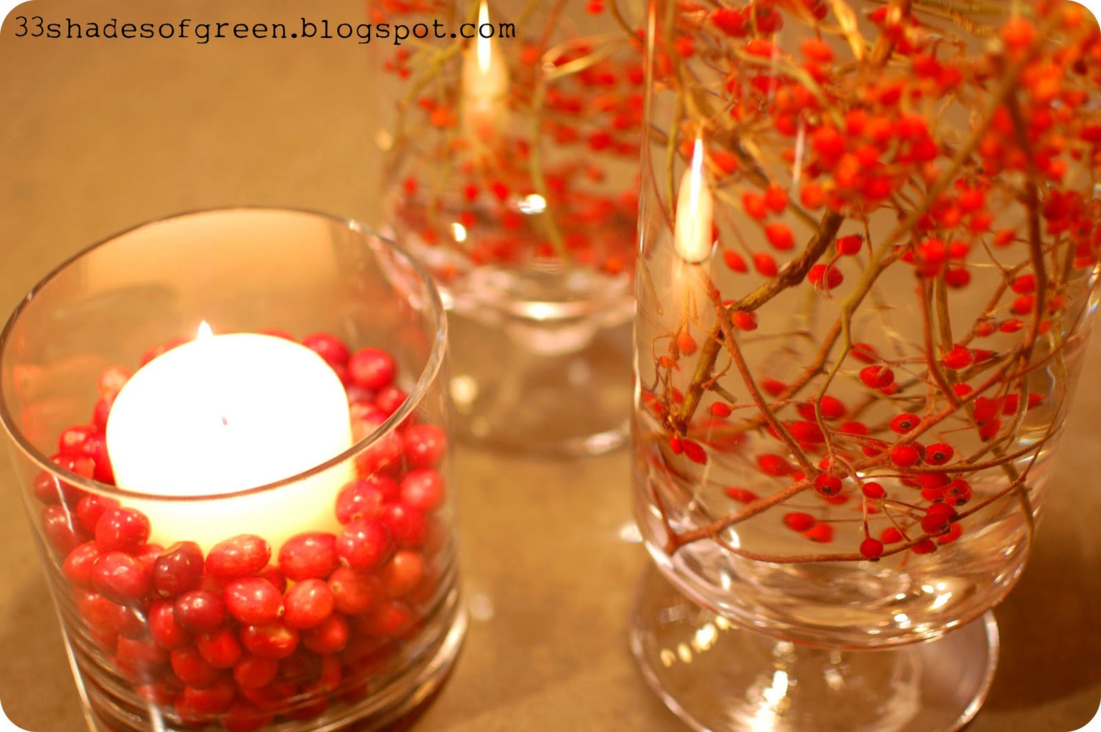 33 Shades of Green Handmade Holidays. . .Easy Centerpiece Idea