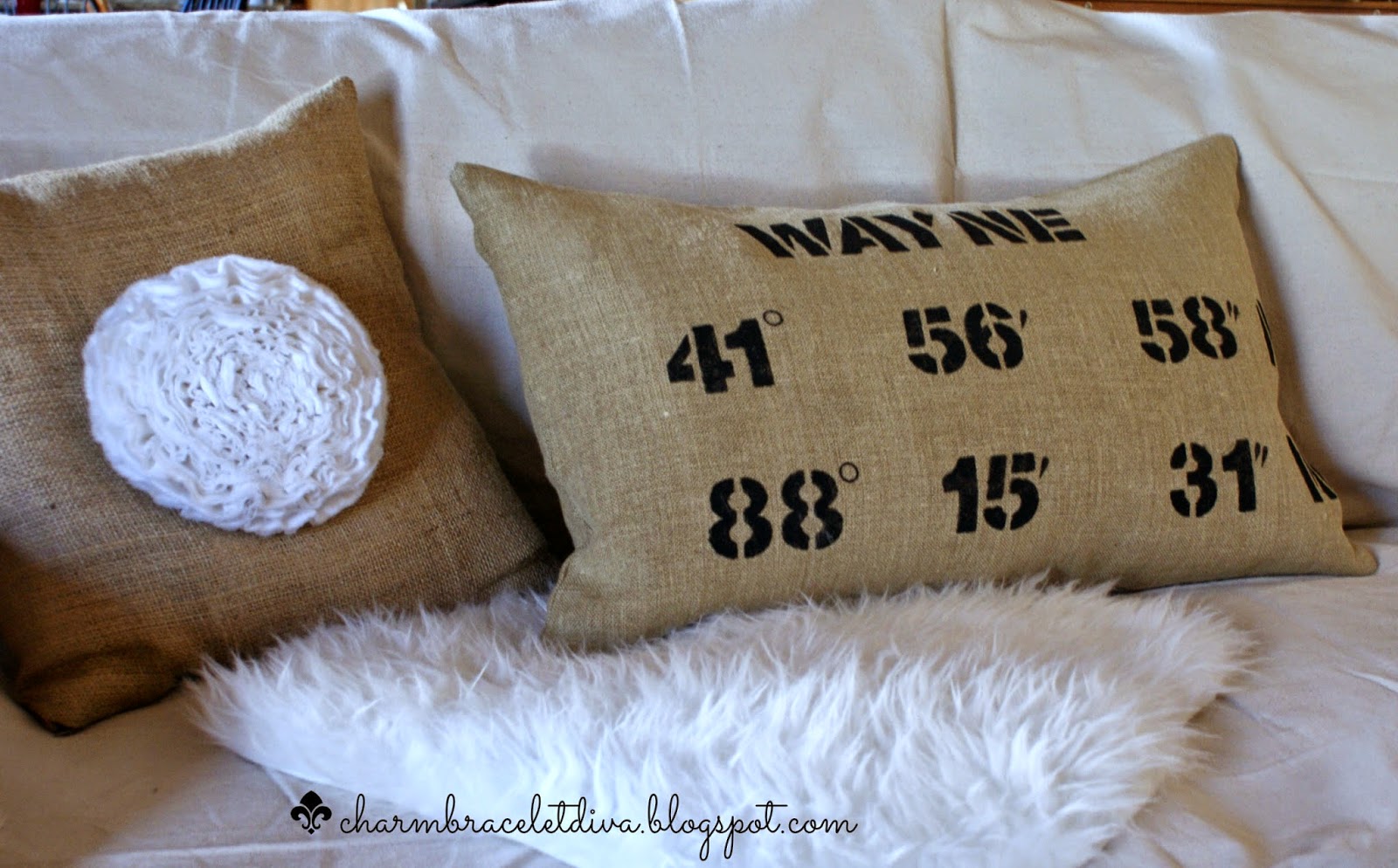 Our Hopeful Home How to Make a Map Coordinates Pillow Ikea Pillow Hack