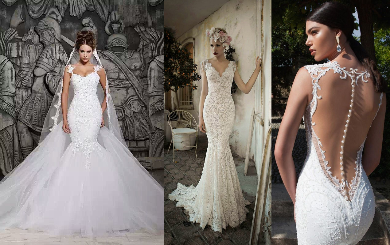 vestido de noiva justo com calda