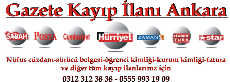 gazete kayıp ilanı ankara