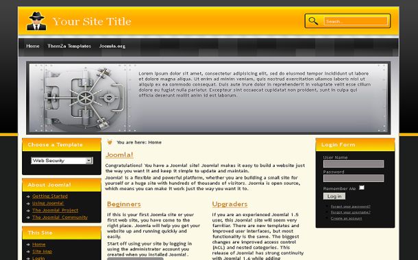 Free Chrome Black Security Joomla Theme Template Free Chrome Black Security Joomla Theme Template