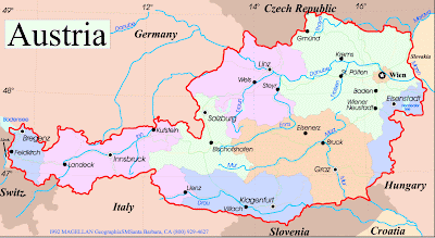 Mappa di Austria Regione provincia immagini