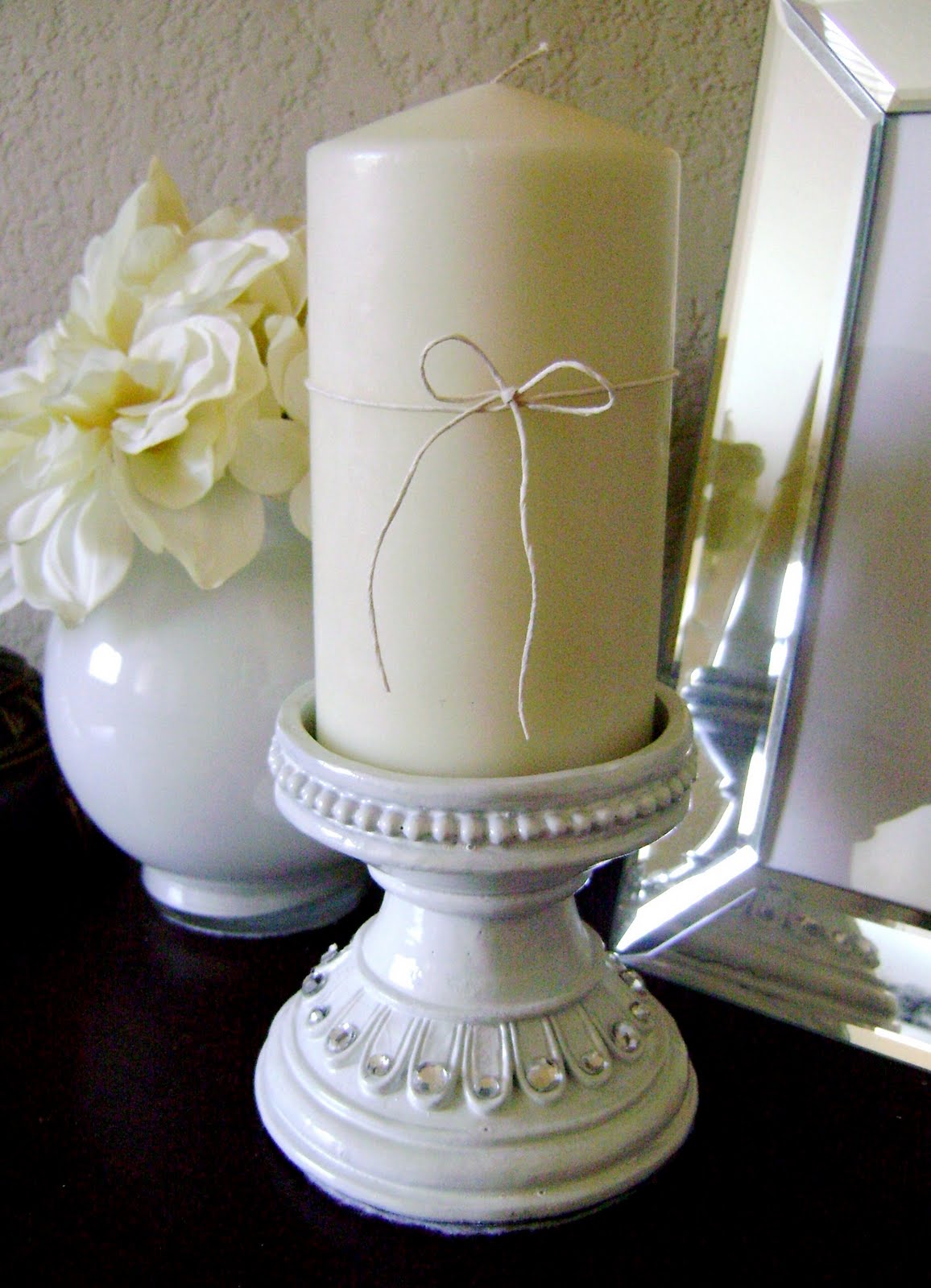 Jennys Photography N Things DIY White Rhinestone Candle Pillar
