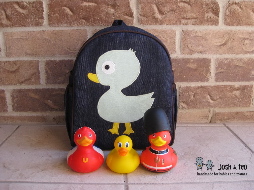 My Handmade Home Duck Toddler Backpack in Mint