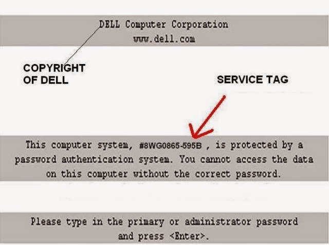 serial number on a dell pc