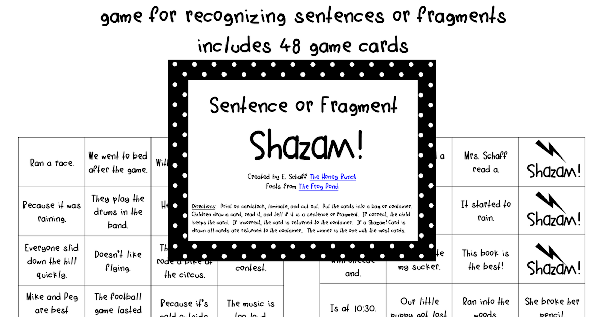 The Honey Bunch Sentence or Fragment