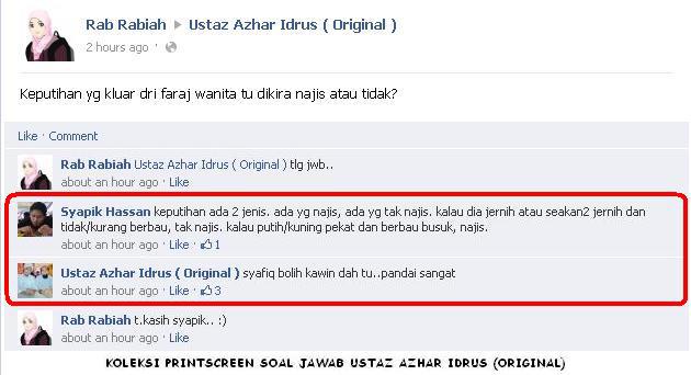 KakikuSukaBerjalan: Hukum hakam hal2 kewanitaan - Keputihan tu najis ke