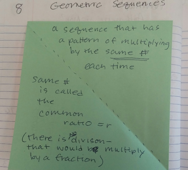 Beautiful Math: Algebra One More on Geometric Sequences