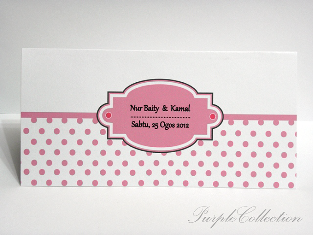 Polka Dots Wedding Invites, pink, malay wedding cards, polka dots card, invitation card 