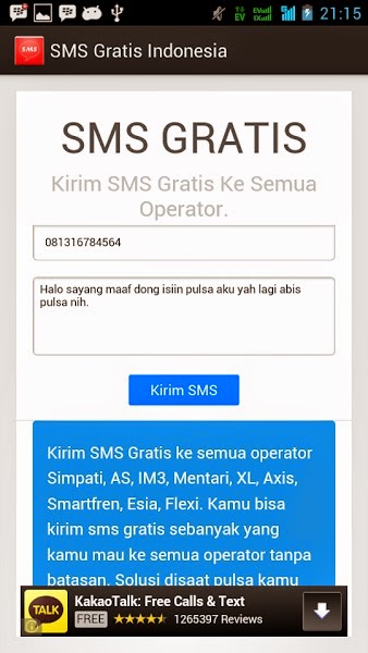 Cara Mengirim SMS Gratis di Android SMS Gratis Indonesia