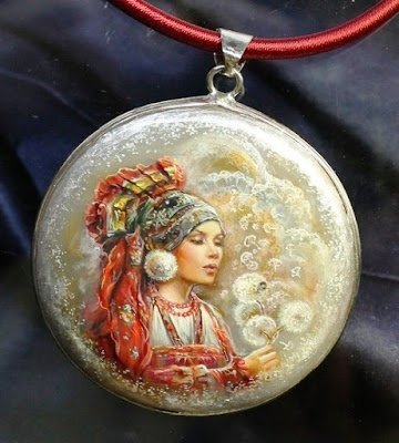 miniature painting on natural stone
