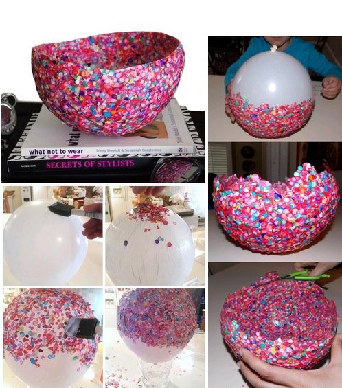 de vaselina no balão), estoure o balão depois de seco e corte do seu de vaselina no balão), estoure o balão depois de seco e corte do seu