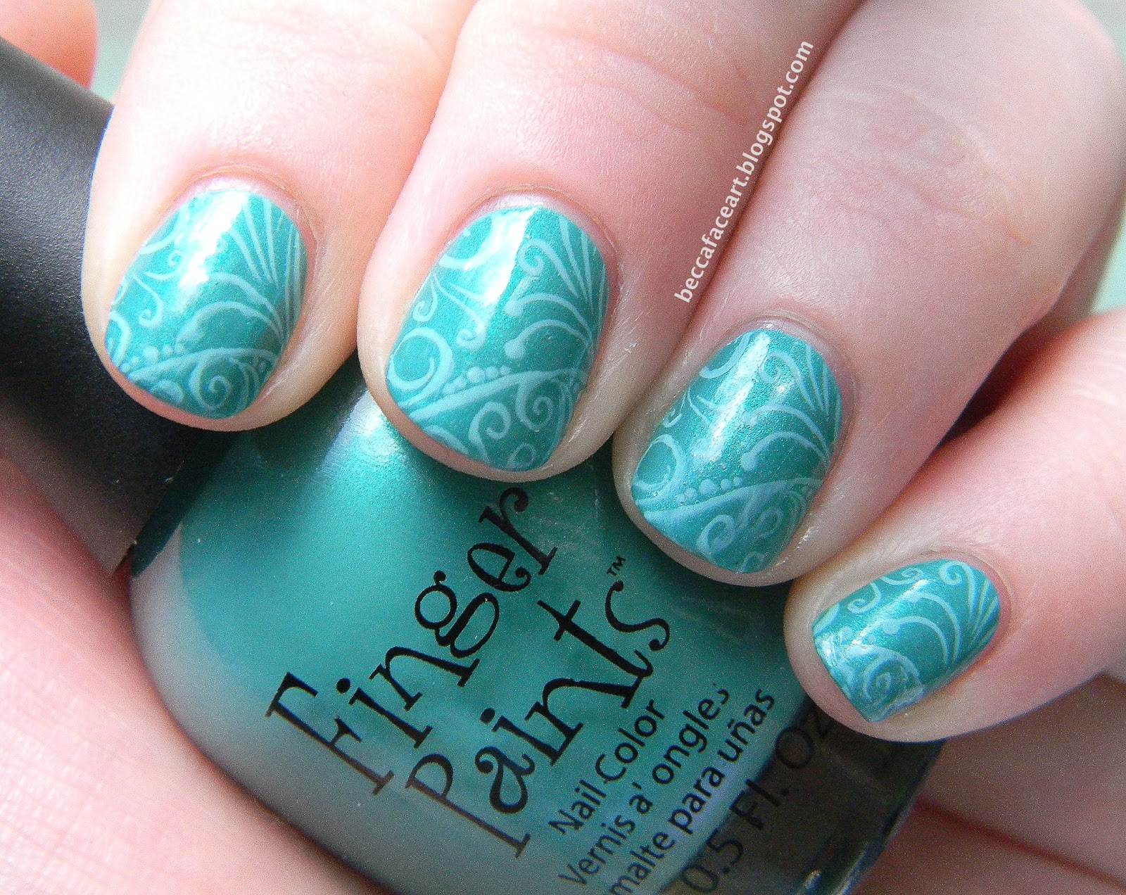 turquoise nail art image
