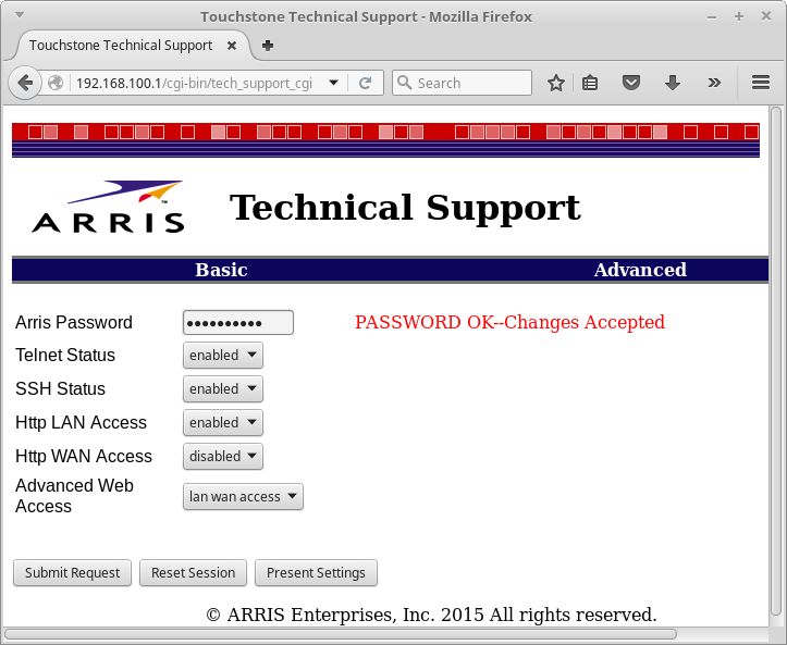 w00tsec: ARRIS Cable Modem has a Backdoor in the Backdoor