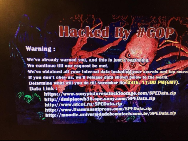 Hacked by #GOP - Sony Pictures