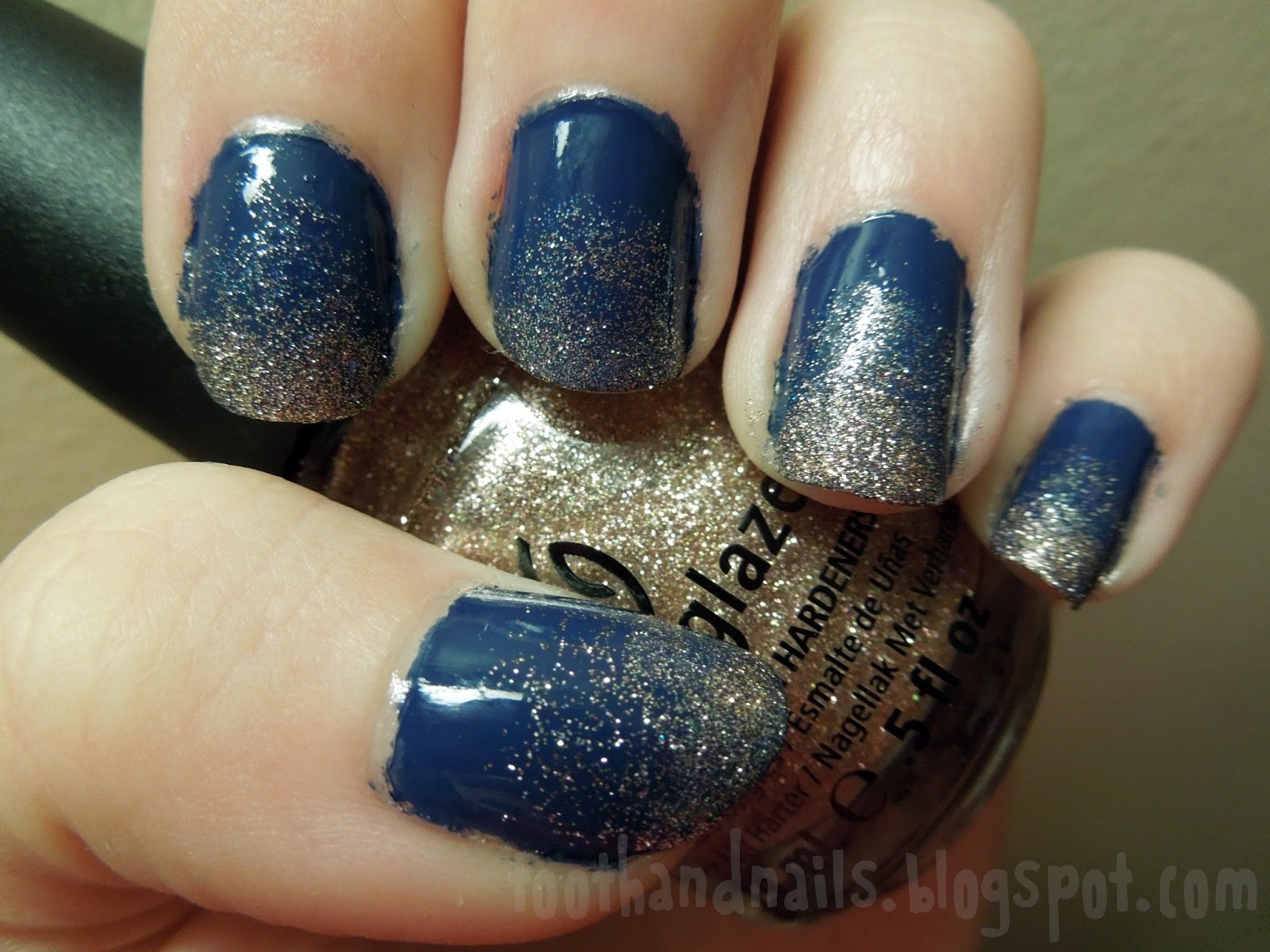 Tooth And Nails Gold Glitter On Navy Grant Gold Glitter On Navy Grant