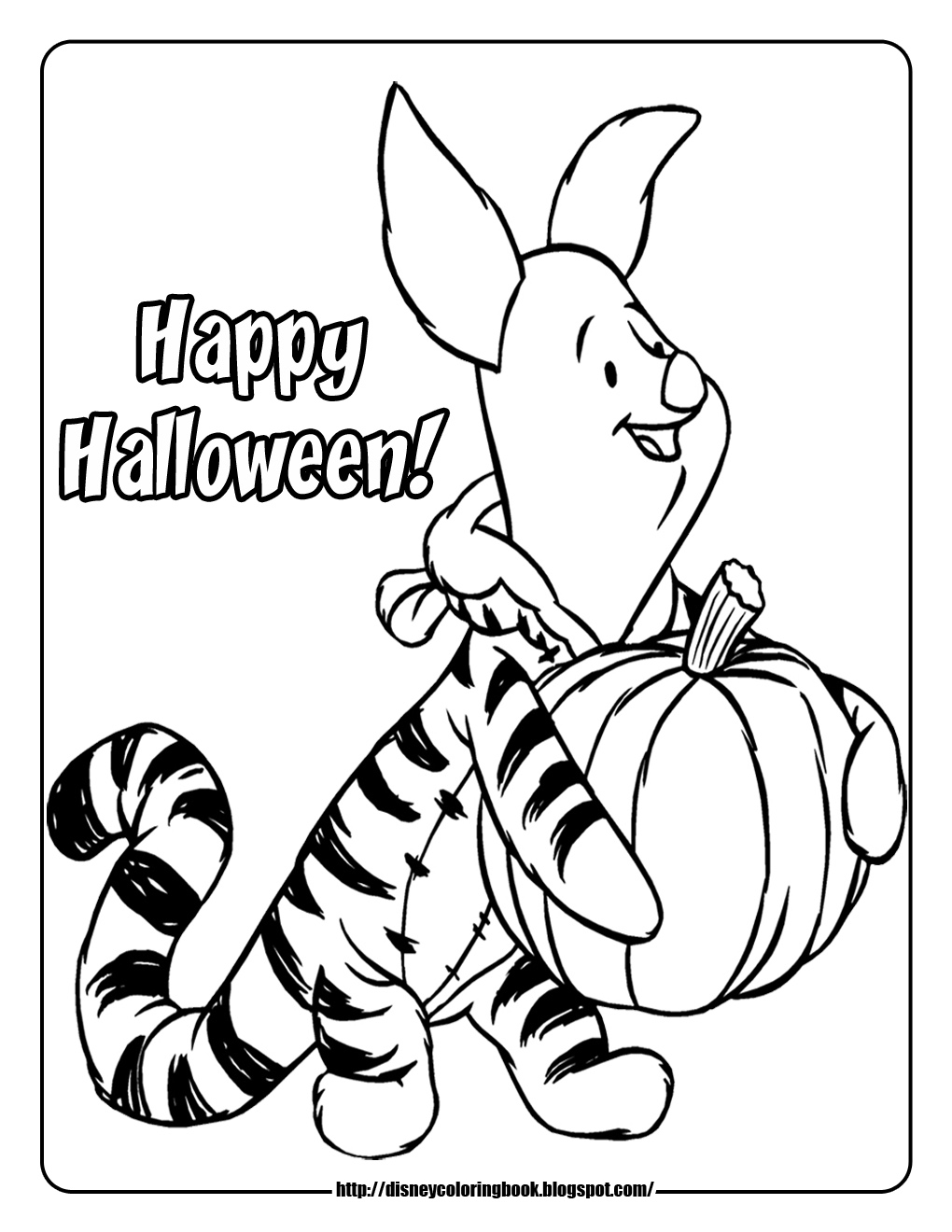 Disney Coloring Pages and Sheets for Kids: Pooh and Friends Halloween 2