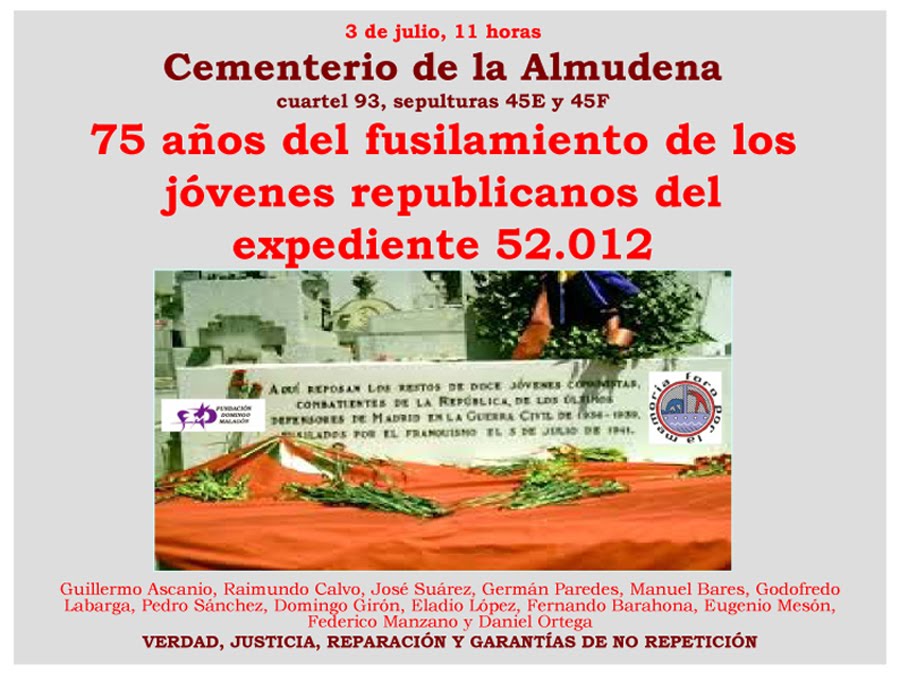 3 julio 75 aniversario fusilados JSU