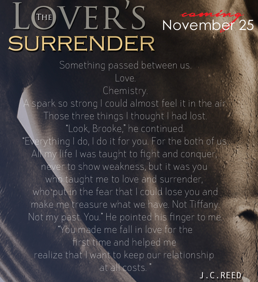 JC Reed, Author ***THE LOVER'S SURRENDER TEASER & RELEASE DAY***