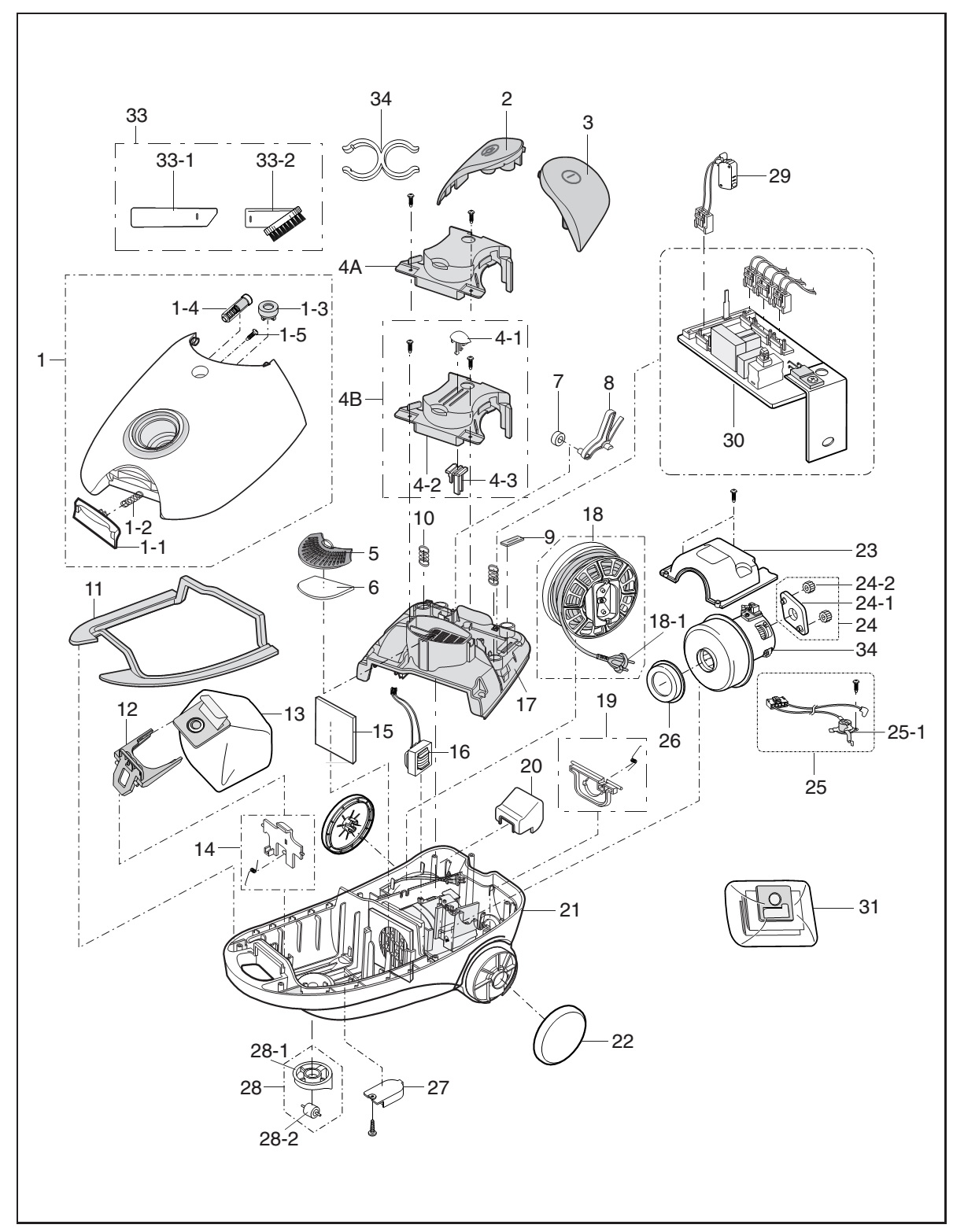 How to Disassemble Samsung VC 6025 Vacuum Cleaner Exploded View