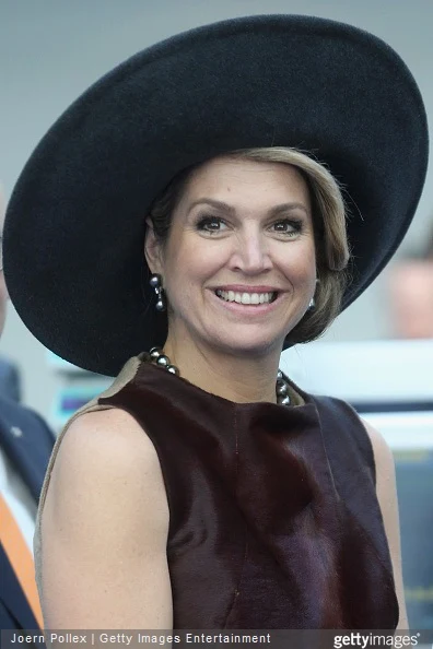 : Queen Maxima of of the Netherlands is seen at the Draeger Medical GmbH during her state visit on March 19, 2015 in Luebeck, Germany. 