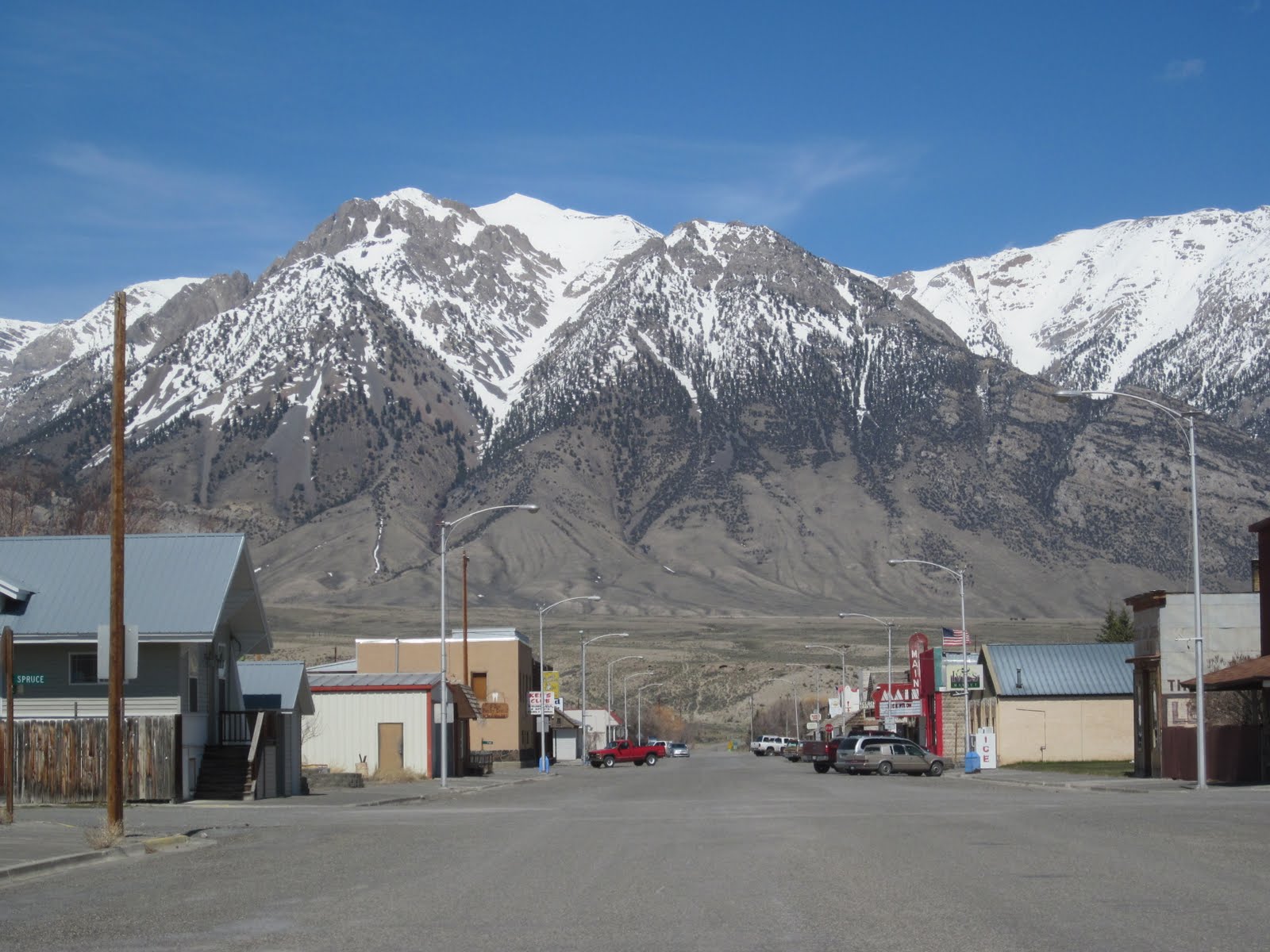 Mackay, Idaho 83251 Partly sunny with an icy wind in Mackay Idaho May
